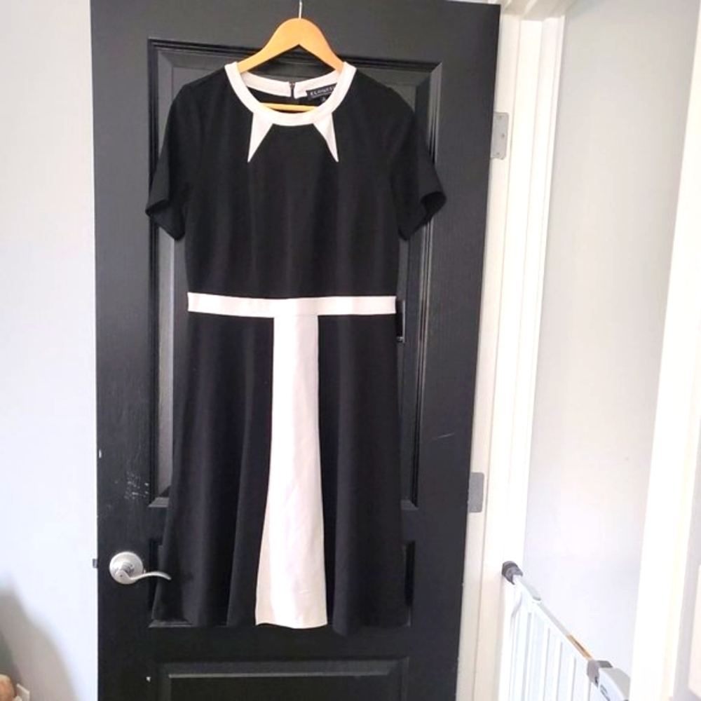 NWT Eloquii Black And White Colorblock Midi Dress Size 14